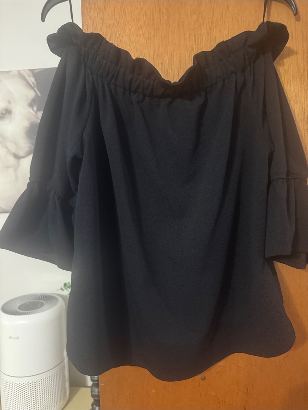 Sweet Pea by Stacy Frati Black Off-Shoulder Blouse